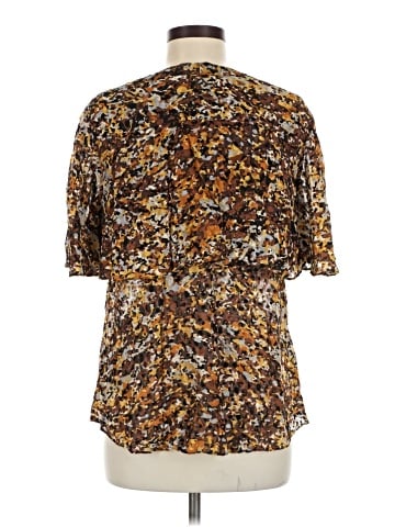 BCBGMAXAZRIA Short Sleeve Silk Top (view 2)