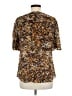 BCBGMAXAZRIA 100% Silk Brown Short Sleeve Silk Top Size M - photo 2