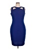 Calvin Klein Solid Blue Cocktail Dress Size 14 - photo 1