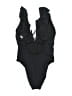Shade & Shore Solid Black One Piece Swimsuit Size M - photo 2