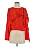 Milly Red Long Sleeve Silk Top Size 2 - photo 1