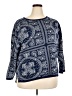 Lands' End 100% Baumwolle Paisley Blue Pullover Sweater Size 2X - photo 1