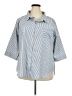 Shein Curve 100% Polyester Stripes Blue 3/4 Sleeve Blouse Size 20 Plus (4) - photo 1
