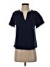 Lands' End 100% Cotton Solid Blue Short Sleeve Blouse Size S - photo 1