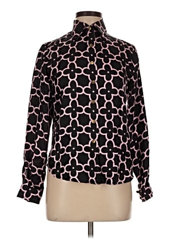 Skirtin Around Long Sleeve Silk Top (view 1)
