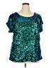 PrettyGuide 100% Polyester Teal Short Sleeve Blouse Size XXL - photo 1