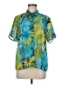 JKLA 100% Polyester Tropical Green Short Sleeve Blouse Size M - photo 1