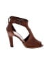 Prada Brown Suede Cut Out Peep Toe Booties Size EU 37 - photo 1