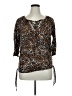 Bobbie Brooks Animal Print Brown 3/4 Sleeve Blouse Size 1X - photo 1