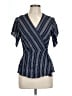 Tart 100% Rayon Blue Short Sleeve Blouse Size L - photo 1
