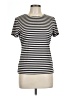 Halogen Stripes Black Short Sleeve Top Size L - photo 1