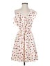 Aqua 100% Polyester Hearts White Casual Dress Size S - photo 1