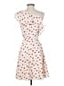 Aqua 100% Polyester Hearts White Casual Dress Size S - photo 2
