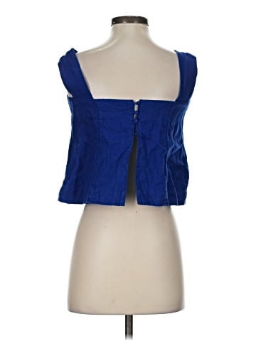 Madewell Curved-Neck Shell Tank in 100% Linen (view 2)