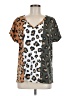 First Love Animal Print Brown Short Sleeve T-Shirt Size M - photo 1