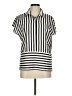 W by Worth Stripes Ivory Short Sleeve Blouse Size 8 - photo 1