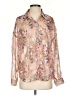 Assorted Brands 100% Polyester Floral Tan 3/4 Sleeve Blouse Size 4 - photo 1