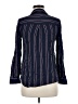 Sweet Wanderer 100% Rayon Stripes Blue Long Sleeve Blouse Size M - photo 2