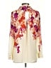 Rose + Olive Floral Ivory Long Sleeve Blouse Size S - photo 2