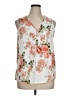 Unbranded 100% Polyester Floral White Sleeveless Blouse Size XL - photo 1