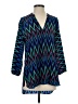 Amanda Uprichard Chevron-herringbone Blue 3/4 Sleeve Blouse Size S - photo 1