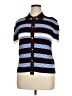 Zara Stripes Blue Short Sleeve Button-Down Shirt Size XL - photo 1