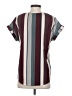 Shein 100% Polyester Stripes Burgundy Short Sleeve Blouse Size 2 - photo 2
