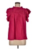Assorted Brands 100% Polyester Burgundy Short Sleeve Blouse Size M - photo 1