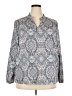 Emery Rose Paisley Blue Long Sleeve Blouse Size 3XL - photo 1