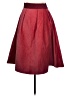 Assorted Brands Solid Red Burgundy Formal Skirt Size EU (IT) 46 / US 10 - photo 2