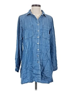 Side Stitch Long Sleeve Button-Down Shirt (view 1)