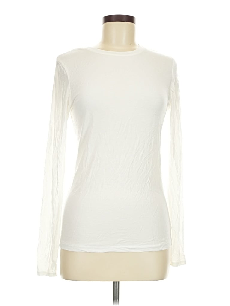 Pre-owned Cuddl Duds Long Sleeve T-shirt In Ivory