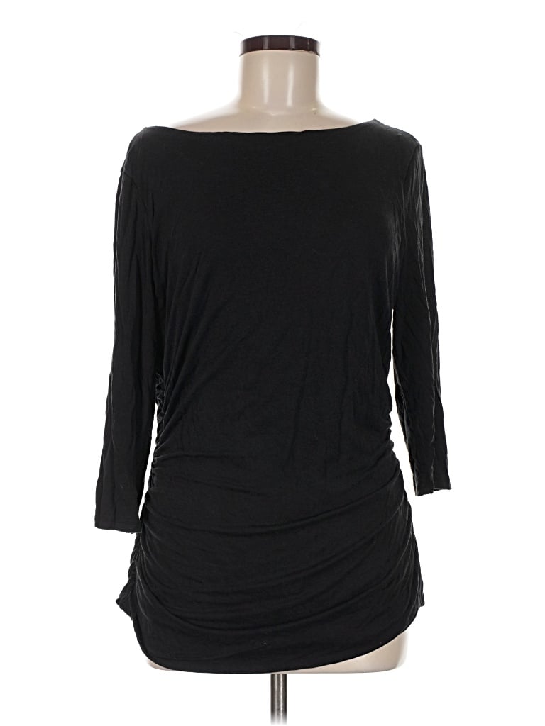 Pre-owned Boden 3/4 Sleeve Top Black Boatneck Tops