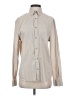 Express 100% Cotton Solid Ivory Long Sleeve Button-Down Shirt Size S - photo 1
