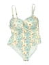 Assorted Brands 100% Polyester Floral Green One Piece Swimsuit Size EU 52 / US 22 - photo 1