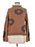 Unbranded 100% Polyester Floral Brown Turtleneck Sweater Size M - photo 1