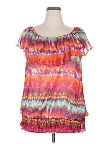 NY Collection Short Sleeve Blouse (view 1)