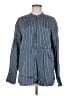 Vince. 100% Silk Stripes Blue Long Sleeve Silk Top Size M - photo 1