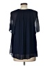 Halogen 100% Polyester Blue Short Sleeve Blouse Size L - photo 2