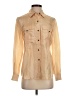 J. Peterman 100% Silk Tan Long Sleeve Silk Top Size 0 - photo 1