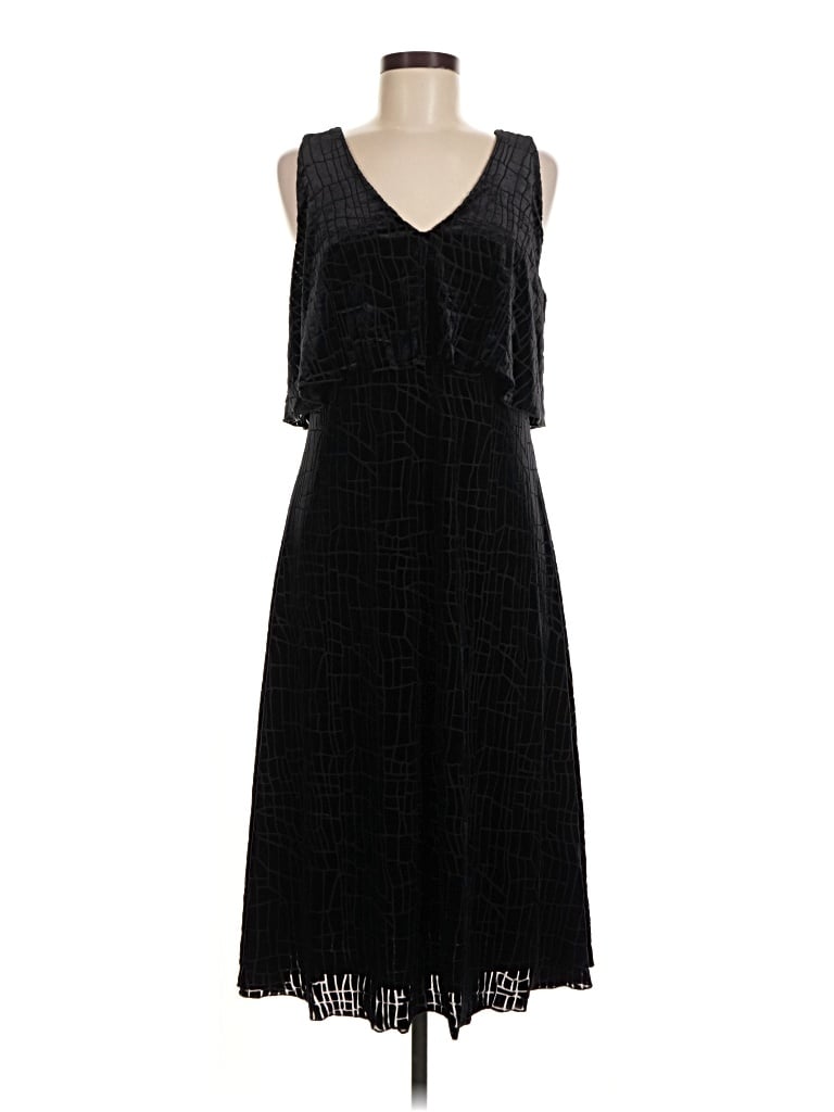 Pre-owned H By Halston Casual Dress In Black