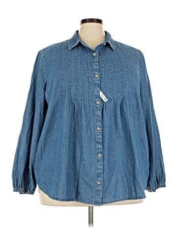 Terra & Sky 3/4 Sleeve Button-Down Shirt (view 1)