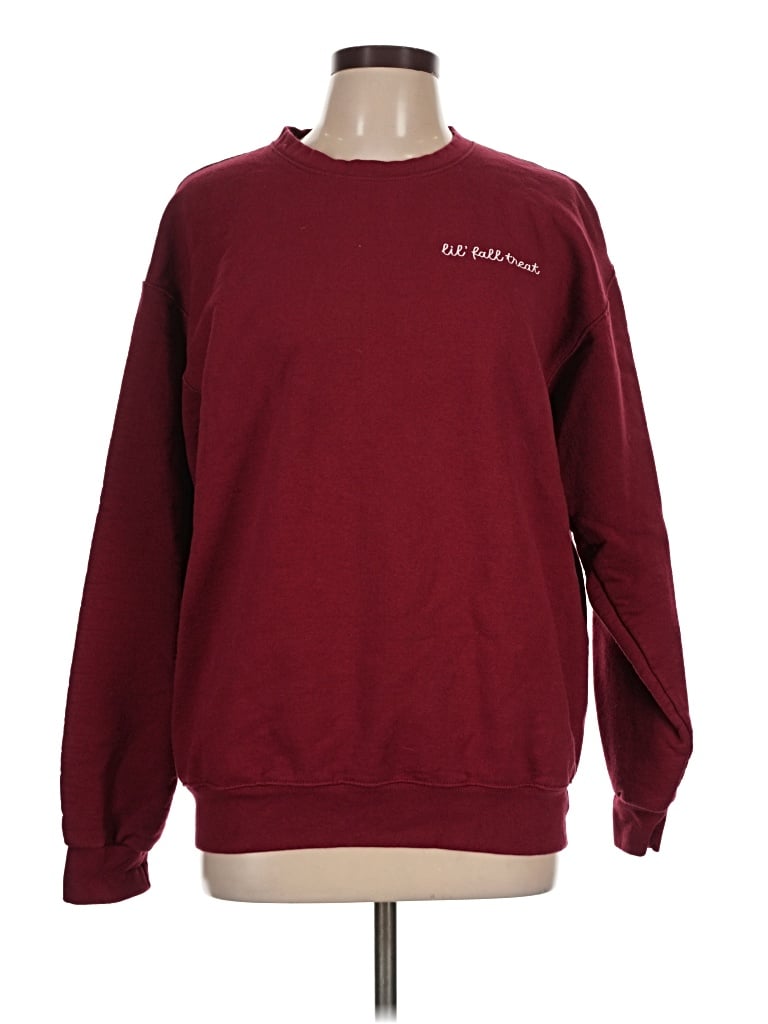Pre-owned Gildan Sweatshirt In Burgundy