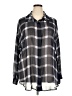 Apostrophe Plaid Gray Long Sleeve Blouse Size 20 - photo 1