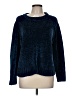 Blanc Noir Solid Blue Pullover Sweater Size M - photo 1