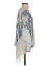 Boston Proper 100% Polyester Metallic Silver Poncho Size XXS - photo 4