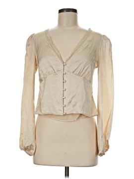 Reformation Long Sleeve Silk Top
