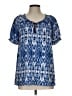 Joie 100% Silk Blue Short Sleeve Silk Top Size L - photo 1