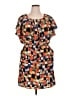 AB Studio 100% Polyester Print Orange Casual Dress Size 14 - photo 1