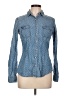 Forever 21 100% Cotton Polka Dots Blue Long Sleeve Button-Down Shirt Size L - photo 1